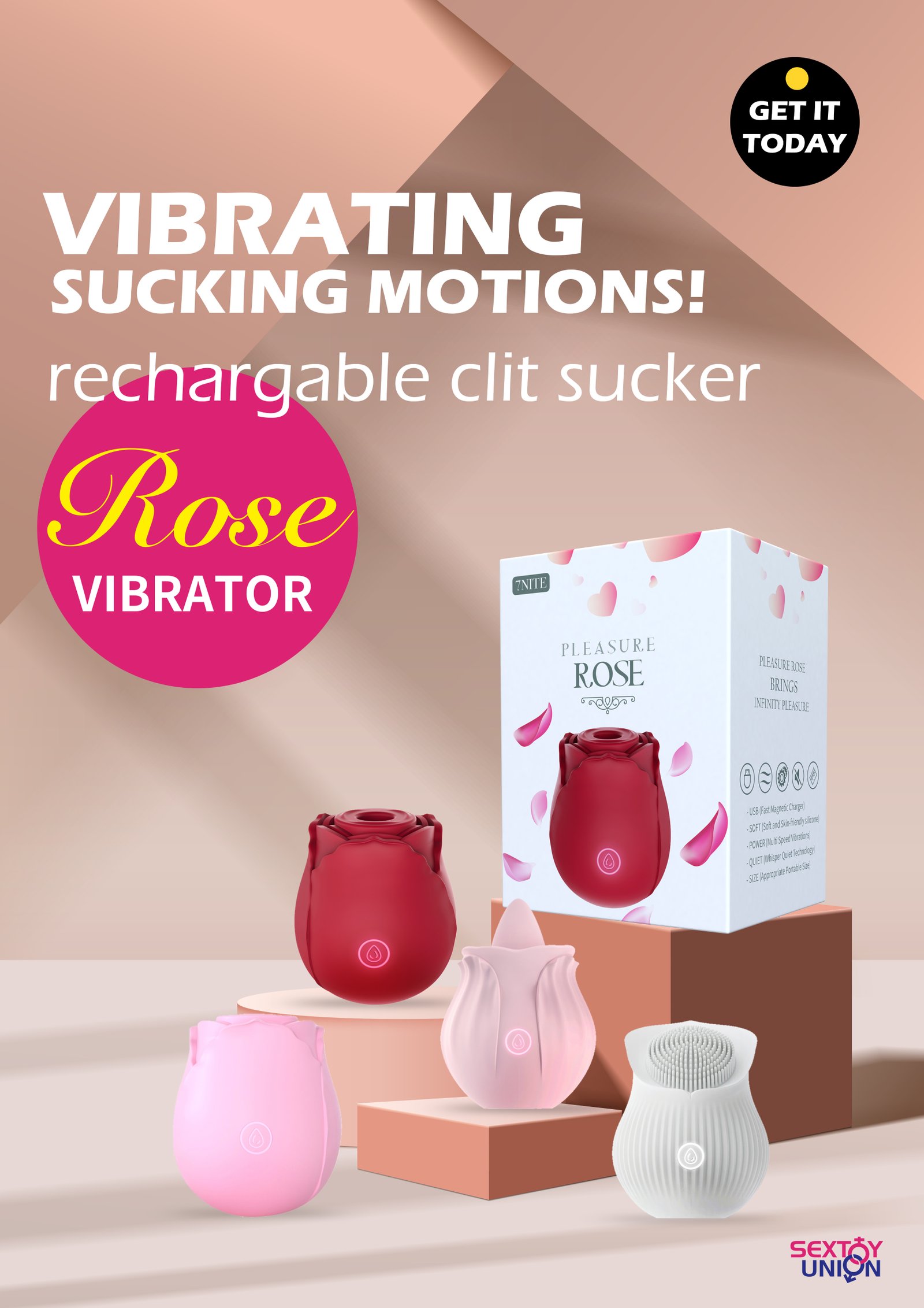 Premium Quality Rose Vibrator Clitoral Suction & Stimulation