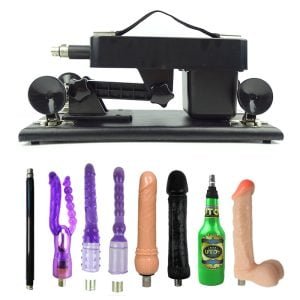 Women Black Sex Machine with 8 Dildos