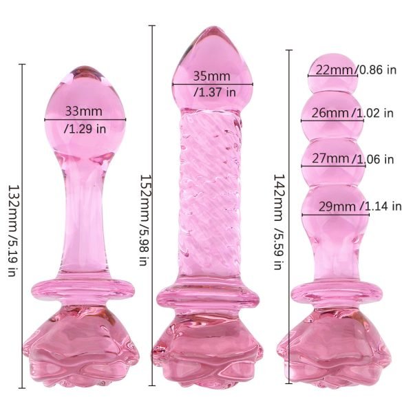 Rose Glass Sex Toys Dildo